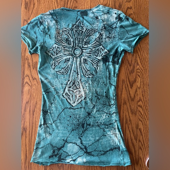 Affliction Short Sleeved Tee Size Small - Picture 5 of 11